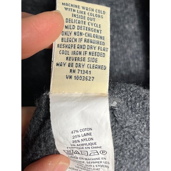 LL Bean Sweater Gray Blend Funnel Turtleneck Preppy Cozy Classic Basic Womens S - Picture 4 of 9
